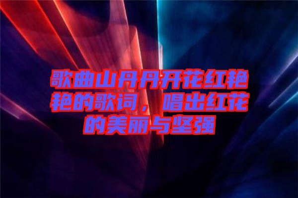 歌曲山丹丹開花紅艷艷的歌詞，唱出紅花的美麗與堅強