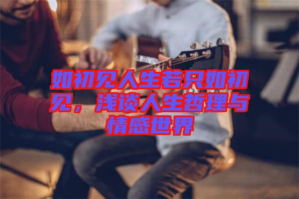 如初見(jiàn)人生若只如初見(jiàn)，淺談人生哲理與情感世界
