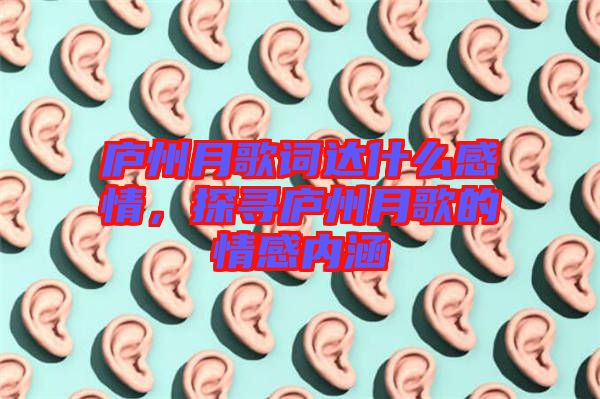 廬州月歌詞達(dá)什么感情，探尋廬州月歌的情感內(nèi)涵