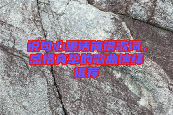 說句心里話簡譜歌詞，感情真摯的歌曲演繹推薦