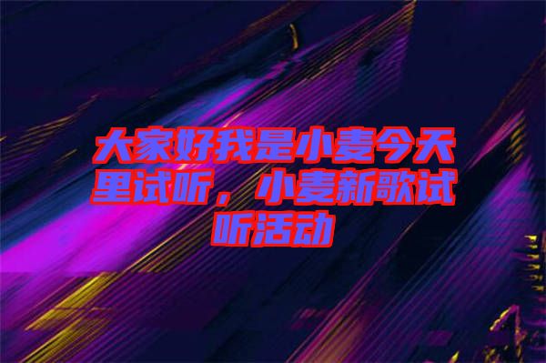 大家好我是小麥今天里試聽，小麥新歌試聽活動(dòng)