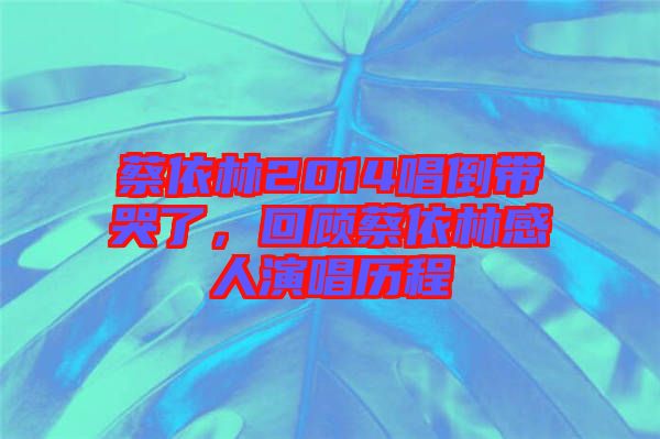 蔡依林2014唱倒帶哭了，回顧蔡依林感人演唱?dú)v程