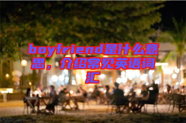 boyfriend是什么意思，介紹常見英語(yǔ)詞匯