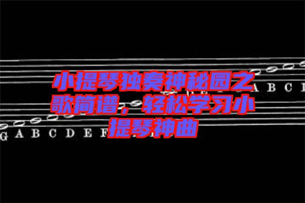 小提琴獨(dú)奏神秘園之歌簡(jiǎn)譜，輕松學(xué)習(xí)小提琴神曲