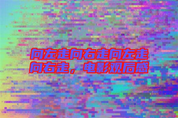 向左走向右走向左走向右走，電影觀后感