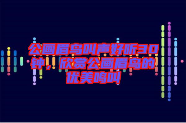 公畫眉鳥叫聲好聽30鐘，欣賞公畫眉鳥的優(yōu)美鳴叫