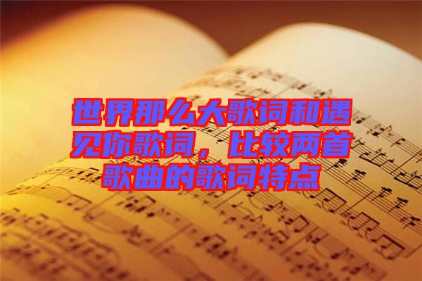 世界那么大歌詞和遇見你歌詞，比較兩首歌曲的歌詞特點(diǎn)