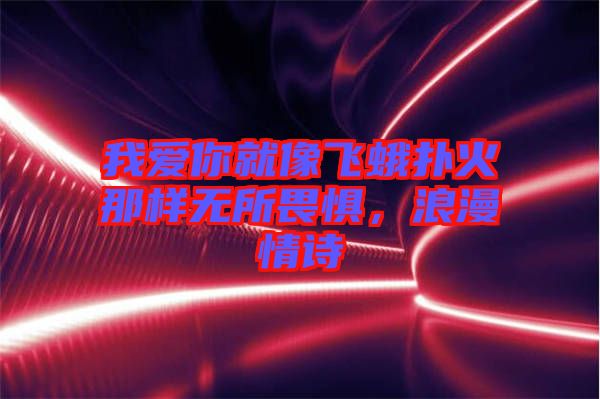 我愛你就像飛蛾撲火那樣無所畏懼，浪漫情詩(shī)