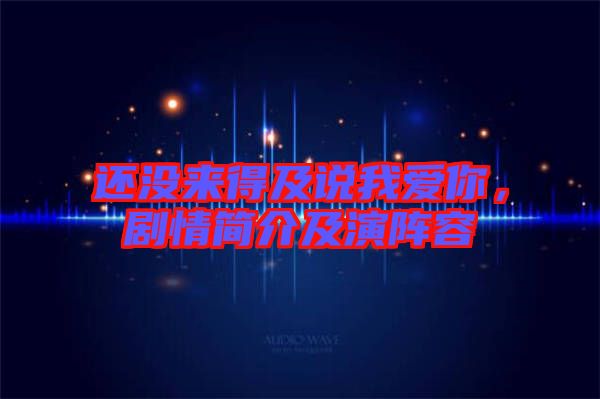 還沒來得及說我愛你，劇情簡介及演陣容