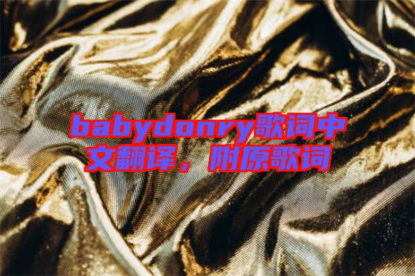 babydonry歌詞中文翻譯，附原歌詞
