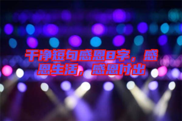 干凈短句感恩8字，感恩生活，感恩付出