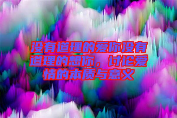 沒有道理的愛你沒有道理的想你，討論愛情的本質(zhì)與意義
