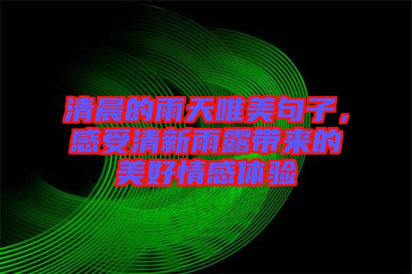 清晨的雨天唯美句子，感受清新雨露帶來(lái)的美好情感體驗(yàn)