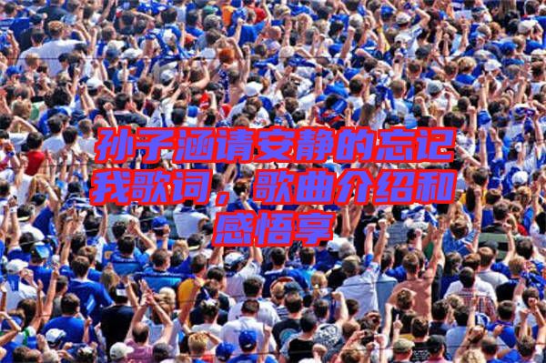孫子涵請(qǐng)安靜的忘記我歌詞，歌曲介紹和感悟享