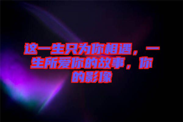 這一生只為你相遇，一生所愛你的故事，你的影像