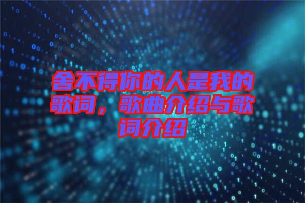 舍不得你的人是我的歌詞，歌曲介紹與歌詞介紹