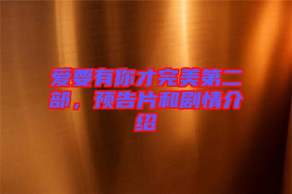 愛(ài)要有你才完美第二部，預(yù)告片和劇情介紹