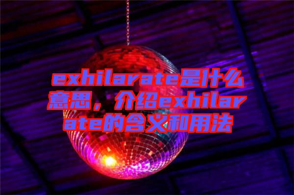 exhilarate是什么意思，介紹exhilarate的含義和用法