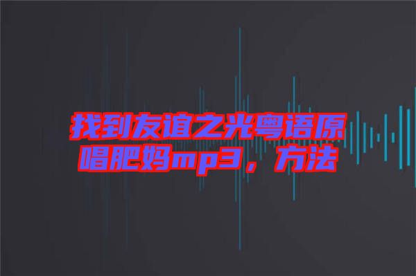 找到友誼之光粵語(yǔ)原唱肥媽mp3，方法