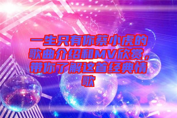 一生只有你蔡小虎的歌曲介紹和MV欣賞，帶你了解這首經(jīng)典情歌
