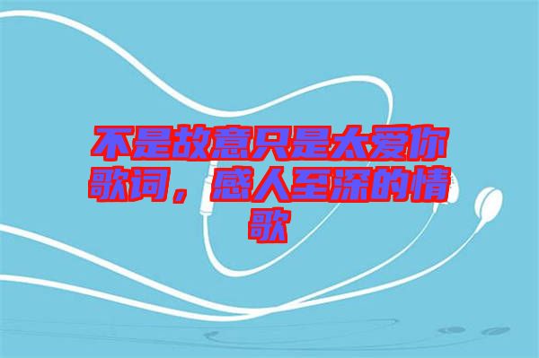 不是故意只是太愛你歌詞，感人至深的情歌