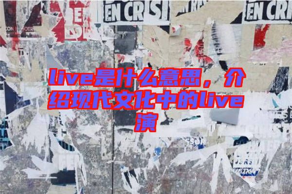 live是什么意思，介紹現(xiàn)代文化中的live演