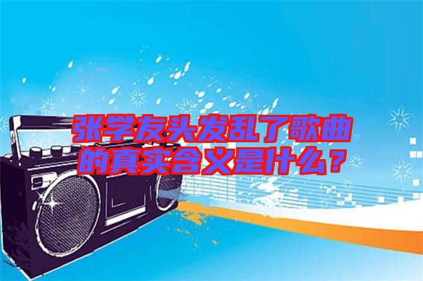 張學友頭發(fā)亂了歌曲的真實含義是什么？