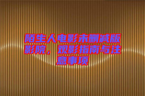 陌生人電影未刪減版影院，觀影指南與注意事項