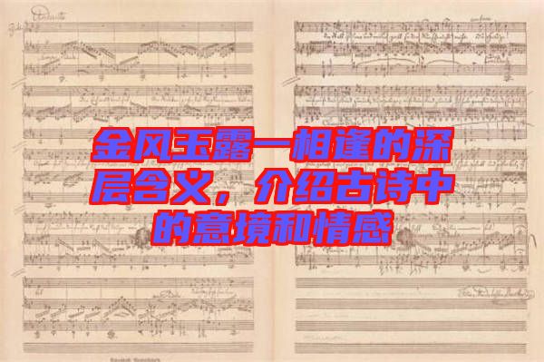 金風(fēng)玉露一相逢的深層含義，介紹古詩(shī)中的意境和情感