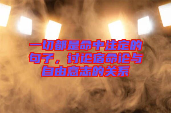 一切都是命中注定的句子，討論宿命論與自由意志的關(guān)系