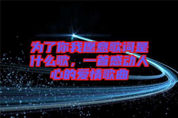 為了你我愿意歌詞是什么歌，一首感動人心的愛情歌曲