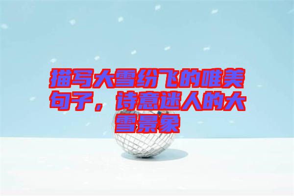 描寫大雪紛飛的唯美句子，詩意迷人的大雪景象