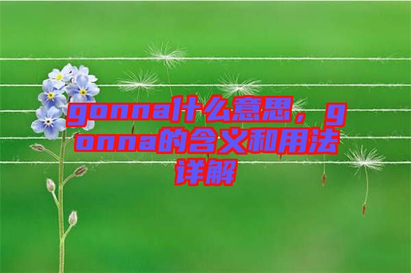 gonna什么意思，gonna的含義和用法詳解