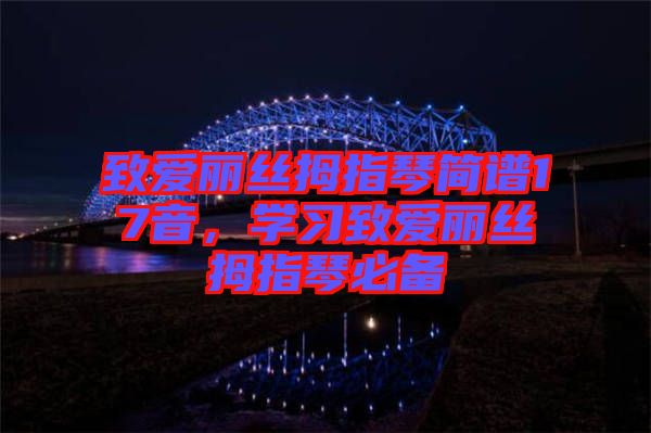 致愛(ài)麗絲拇指琴簡(jiǎn)譜17音，學(xué)習(xí)致愛(ài)麗絲拇指琴必備