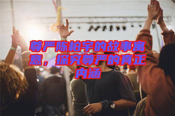 尊嚴(yán)陳柏宇的故事寓意，探究尊嚴(yán)的真正內(nèi)涵