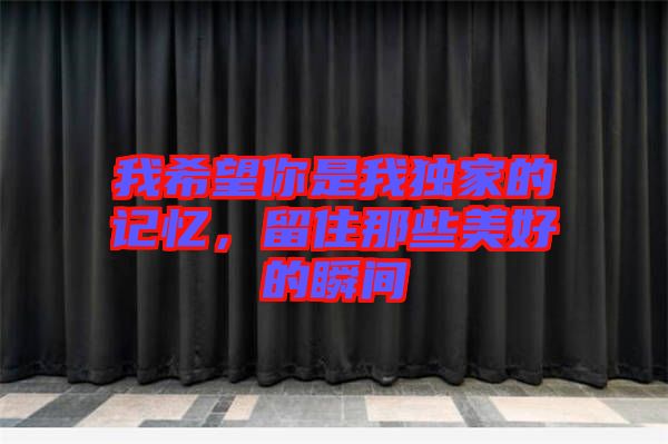 我希望你是我獨(dú)家的記憶，留住那些美好的瞬間