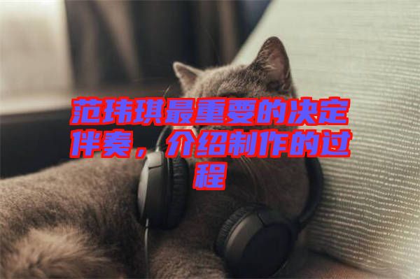 范瑋琪最重要的決定伴奏，介紹制作的過程