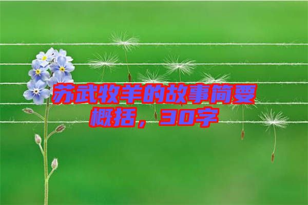 蘇武牧羊的故事簡(jiǎn)要概括，30字