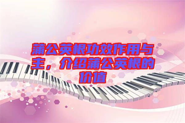 蒲公英根功效作用與主，介紹蒲公英根的價值
