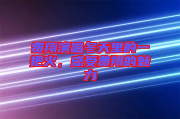 費翔演唱冬天里的一把火，感受費翔的魅力