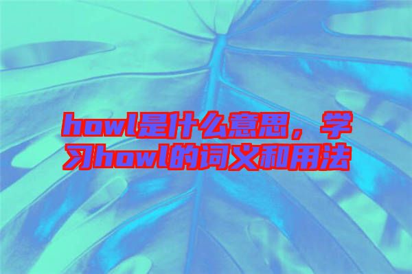 howl是什么意思，學(xué)習(xí)howl的詞義和用法