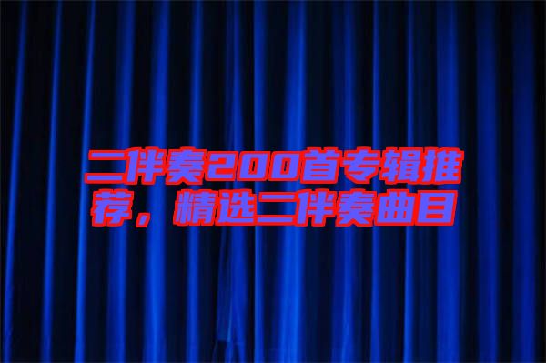 二伴奏200首專輯推薦，精選二伴奏曲目