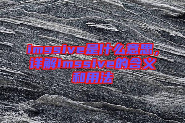 imssive是什么意思，詳解imssive的含義和用法