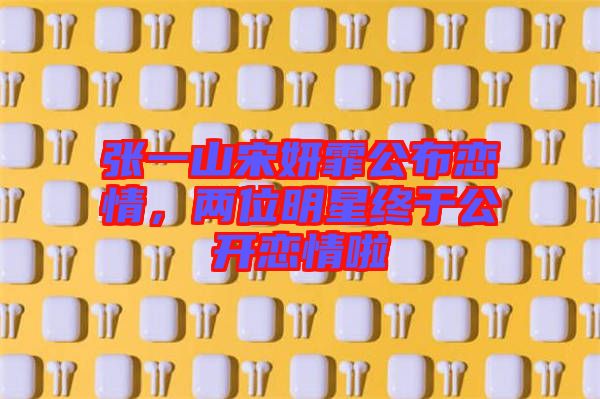 張一山宋妍霏公布戀情，兩位明星終于公開(kāi)戀情啦