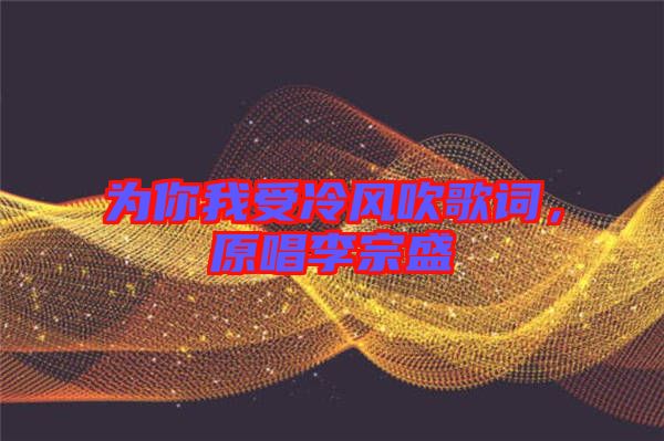 為你我受冷風吹歌詞，原唱李宗盛