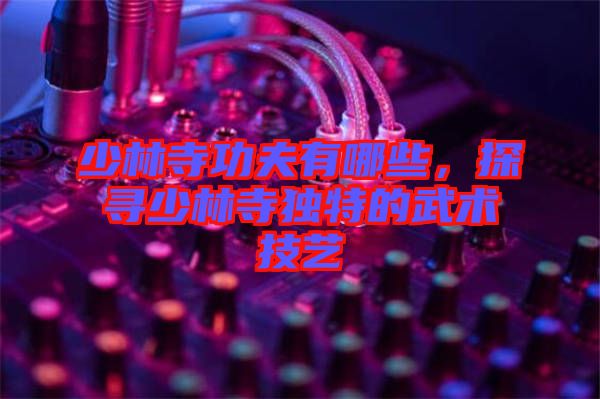 少林寺功夫有哪些，探尋少林寺獨(dú)特的武術(shù)技藝