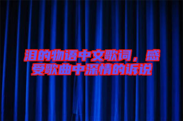 淚的物語中文歌詞，感受歌曲中深情的訴說