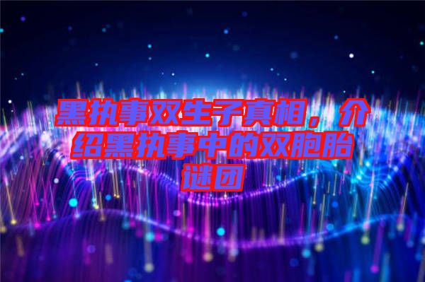 黑執(zhí)事雙生子真相，介紹黑執(zhí)事中的雙胞胎謎團(tuán)