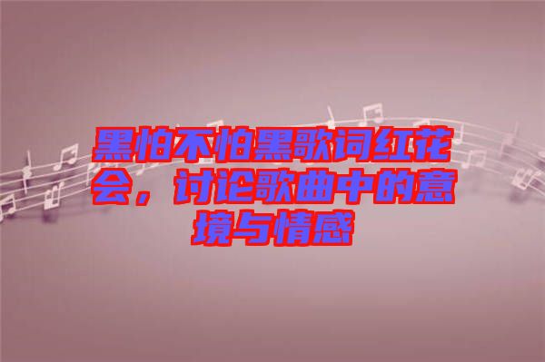 黑怕不怕黑歌詞紅花會(huì)，討論歌曲中的意境與情感