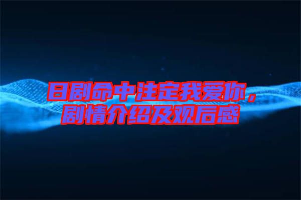 日劇命中注定我愛你，劇情介紹及觀后感